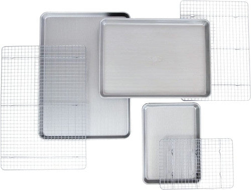 USA Pan Nonstick Baking Sheet Pan with Roasting & Cooling Racks, Set of 6