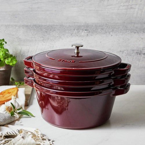 Staub 4 Piece Cast Iron Stackable Set - Grenadine