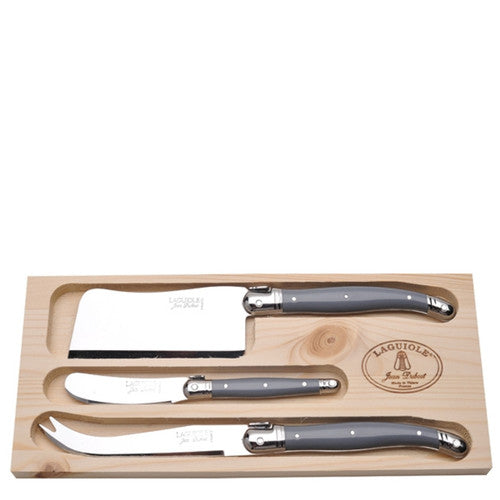 Jean Dubost 3-Piece Cheese Set in Box - Gray Handles