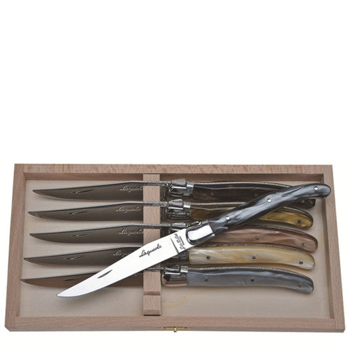 Laguiole Set of 6 Steak Knives Mineral Color