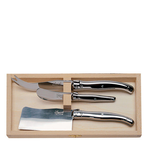 Jean Dubost 3-Piece Cheese Set in Box - Stainless Steel