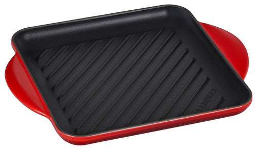 Le Creuset Enameled Cast Iron 9.5" Square Grill Pan - Cerise