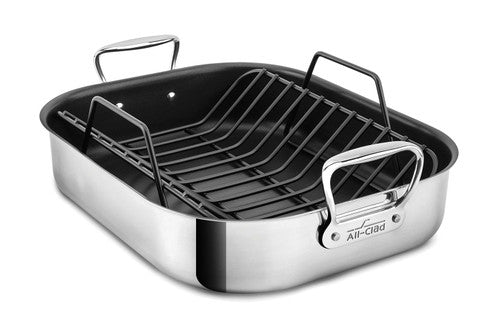 All-Clad Stainless 16 x 13 Inch Nonstick Roasting Pan with Rack