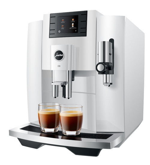 Jura E8 Automatic Coffee Machine - Piano White