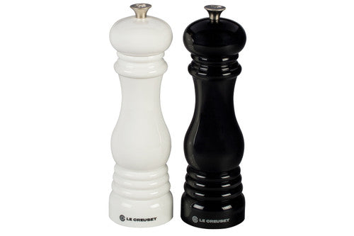 Le Creuset 8" Salt and Pepper Mill Set Black and White