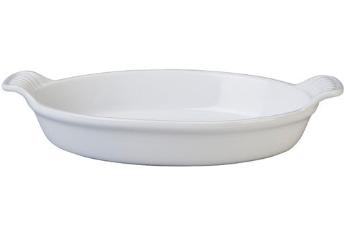 Le Creuset Stoneware Heritage 1 Quart Oval Au Gratin - White