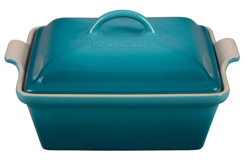 Le Creuset Stoneware Heritage 2.25 Quart Covered Square Casserole - Caribbean