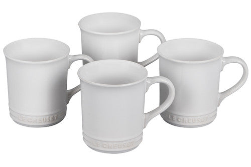 Le Creuset Stoneware Classic Set of 4 Coffee Mugs - White