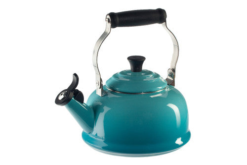 Le Creuset Enamel on Steel 1.7 Quart Whistling Tea Kettle with Phenolic Knob - Caribbean