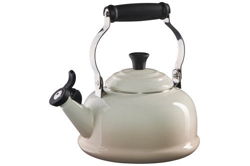 Le Creuset Enamel on Steel 1.7 Quart Whistling Tea Kettle with Phenolic Knob - Meringue