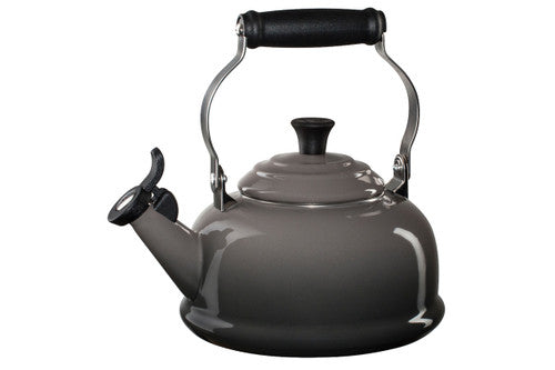 Le Creuset Enamel on Steel 1.7 Quart Whistling Tea Kettle with Phenolic Knob - Oyster