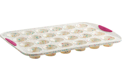 Trudeau Structured Silicone 24 Count Mini Muffin Pan - White Confetti