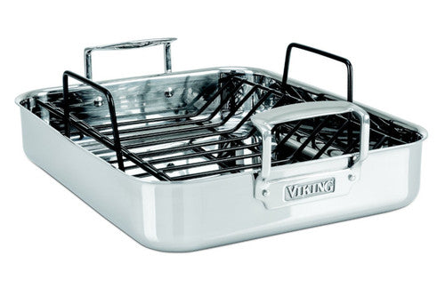 Viking 3-Ply 16"x13" Roasting Pan with Nonstick Rack