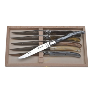 Laguiole Set of 6 Steak Knives Mineral Color