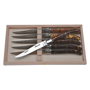 Laguiole Tortoise Steak Knife Set - Set of 6