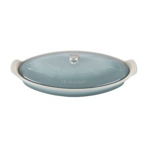 Le Creuset 1.75 Quart Fish Baker - Sea Salt with Stainless Steel Knob