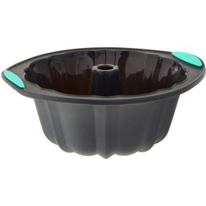 Trudeau Structured Silicone 10 Cup Fluted Cake Pan - Mint