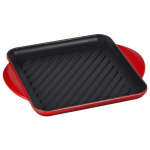 Le Creuset Enameled Cast Iron 9.5" Square Grill Pan - Cerise