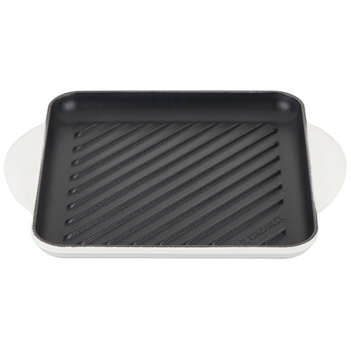 Le Creuset Enameled Cast Iron 9.5" Square Grill Pan - White