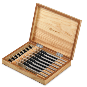 Wusthof 8 Piece Stainless Mignon Steak Knives In Olivewood Presentation Chest