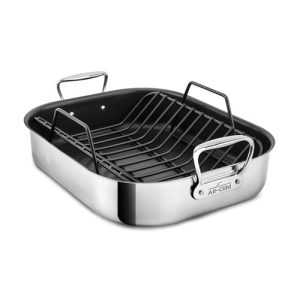 All-Clad Stainless 16 x 13 Inch Nonstick Roasting Pan with Rack