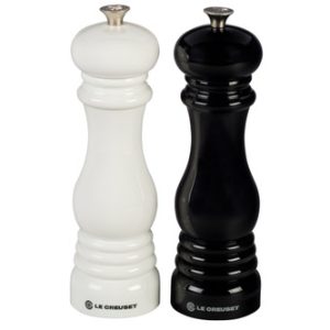 Le Creuset 8" Salt and Pepper Mill Set Black and White