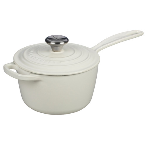 Le Creuset Signature Cast Iron 1.75 Quart Saucepan - White