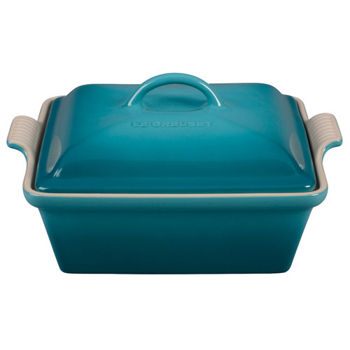 Le Creuset Stoneware Heritage 2.25 Quart Covered Square Casserole - Caribbean