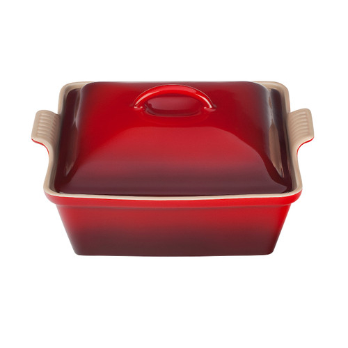 Le Creuset Stoneware Heritage 2.25 Quart Covered Square Casserole - Cerise