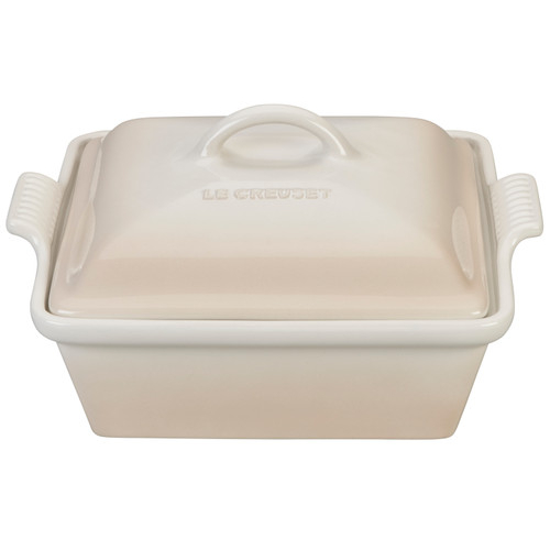 Le Creuset Stoneware Heritage 2.25 Quart Covered Square Casserole -Meringue