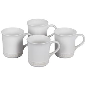 Le Creuset Stoneware Classic Set of 4 Coffee Mugs - White