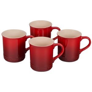 Le Creuset Stoneware Classic Set of 4 Coffee Mugs - Cerise